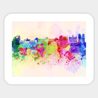 Brussels skyline in watercolor background Sticker